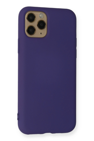Newface iPhone 11 Pro Max Kılıf Nano içi Kadife Silikon - Mor resmi