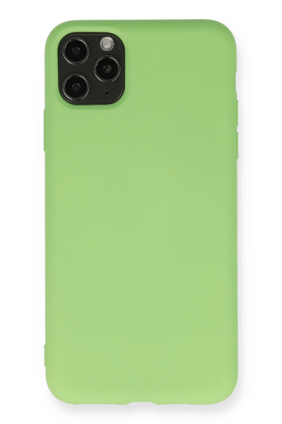 Newface iPhone 11 Pro Max Kılıf Nano içi Kadife Silikon - Yeşil resmi