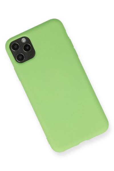 Newface iPhone 11 Pro Max Kılıf Nano içi Kadife Silikon - Yeşil resmi
