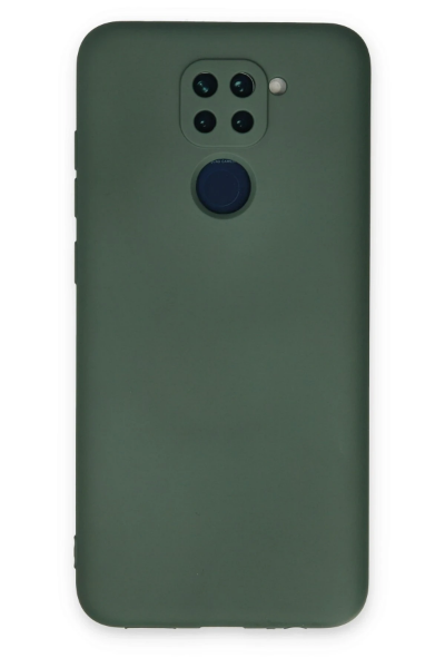 Newface Xiaomi Redmi Note 9 Kılıf Nano içi Kadife Silikon - Koyu Yeşil resmi
