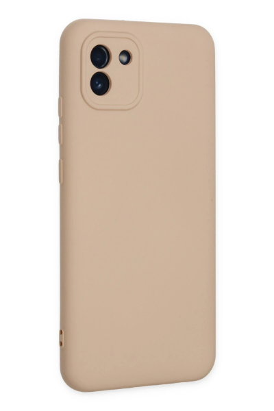 Newface Samsung Galaxy A03 Kılıf Nano içi Kadife Silikon - Pudra resmi