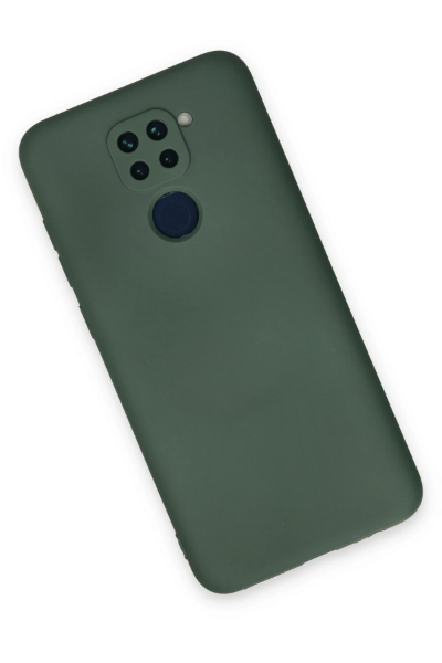 Newface Xiaomi Redmi Note 9 Kılıf Nano içi Kadife Silikon - Koyu Yeşil resmi