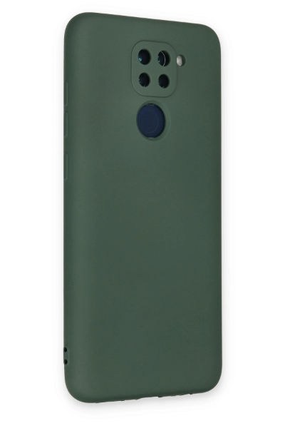 Newface Xiaomi Redmi Note 9 Kılıf Nano içi Kadife Silikon - Koyu Yeşil resmi
