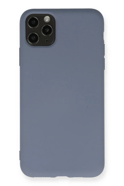 Newface iPhone 11 Pro Max Kılıf Nano içi Kadife Silikon - Gri resmi