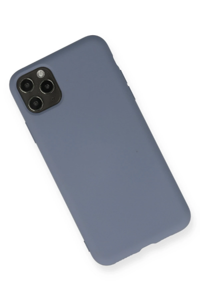 Newface iPhone 11 Pro Max Kılıf Nano içi Kadife Silikon - Gri resmi