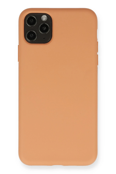Newface iPhone 11 Pro Max Kılıf Nano içi Kadife Silikon - Mat Turuncu resmi