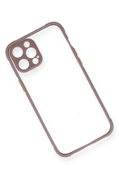 Newface iPhone 12 Pro Max Kılıf Miami Şeffaf Silikon - Açık Mor resmi