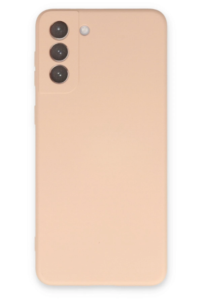 Newface Samsung Galaxy S21 Kılıf Nano içi Kadife Silikon - Pudra resmi