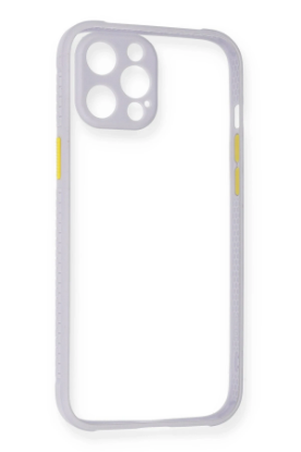 Newface iPhone 12 Pro Max Kılıf Miami Şeffaf Silikon - Lila resmi