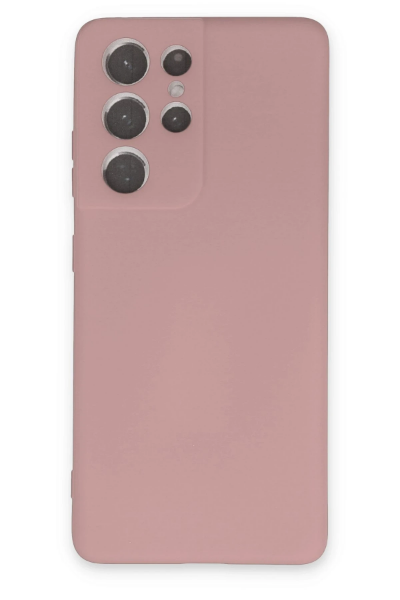 Newface Samsung Galaxy S21 Ultra Kılıf Nano içi Kadife Silikon - Pudra resmi