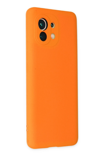 Newface Xiaomi Mi 11 Kılıf Nano içi Kadife Silikon - Turuncu resmi