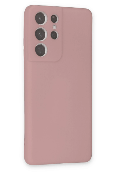 Newface Samsung Galaxy S21 Ultra Kılıf Nano içi Kadife Silikon - Pudra resmi