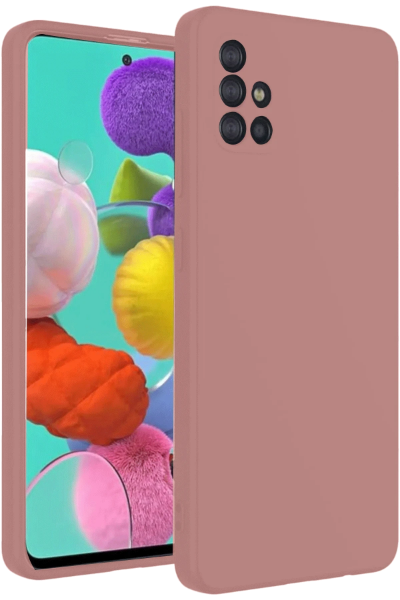 Newface Samsung Galaxy A31 Kılıf Nano içi Kadife Silikon - Pudra resmi