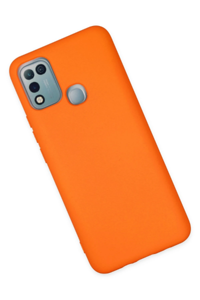 Newface İnfinix Hot 10 Play Kılıf Nano içi Kadife Silikon - Turuncu resmi