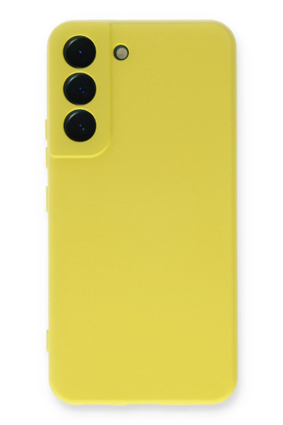Newface Samsung Galaxy S22 Plus Kılıf Nano içi Kadife Silikon - Sarı resmi