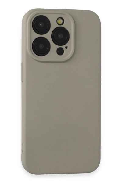 Newface iPhone 15 Pro Kılıf Nano içi Kadife Silikon - Titan Gri resmi