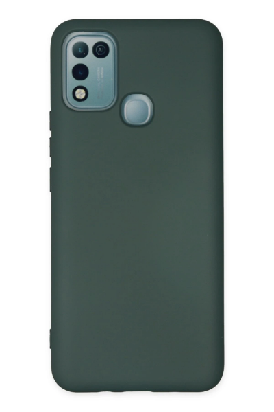 Newface İnfinix Hot 10 Play Kılıf Nano içi Kadife Silikon - Koyu Yeşil resmi