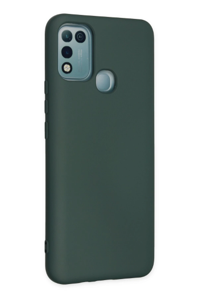 Newface İnfinix Hot 10 Play Kılıf Nano içi Kadife Silikon - Koyu Yeşil resmi