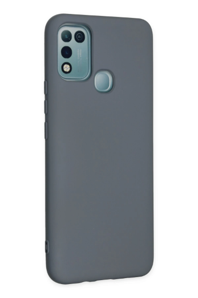Newface İnfinix Hot 10 Play Kılıf Nano içi Kadife Silikon - Gri resmi