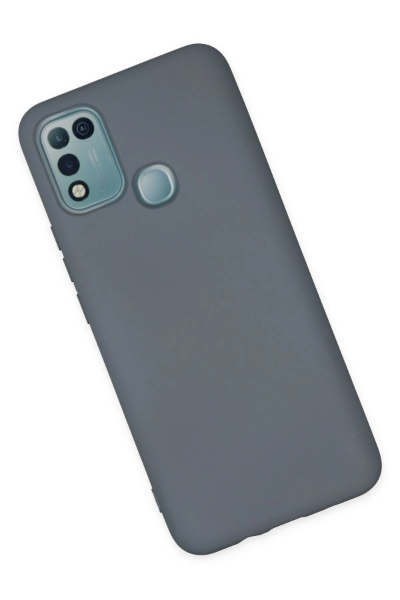 Newface İnfinix Hot 10 Play Kılıf Nano içi Kadife Silikon - Gri resmi