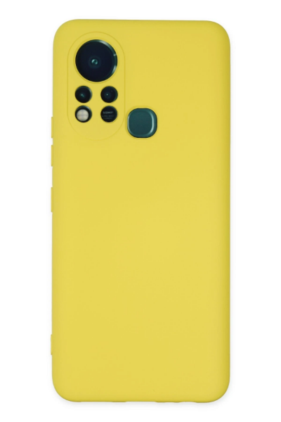 Newface İnfinix Hot 11s Kılıf Nano içi Kadife Silikon - Sarı resmi
