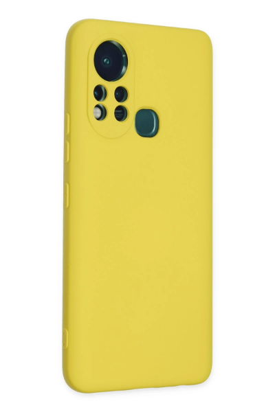 Newface İnfinix Hot 11s Kılıf Nano içi Kadife Silikon - Sarı resmi