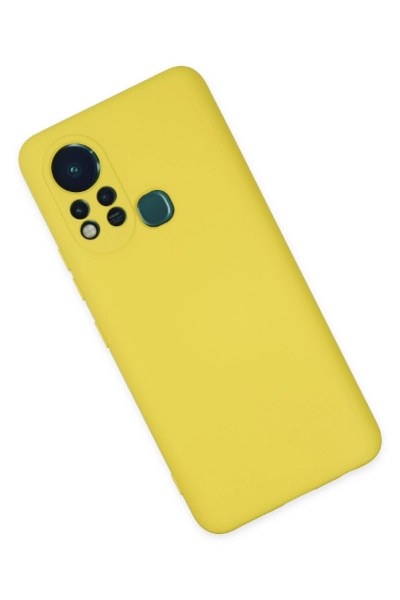 Newface İnfinix Hot 11s Kılıf Nano içi Kadife Silikon - Sarı resmi