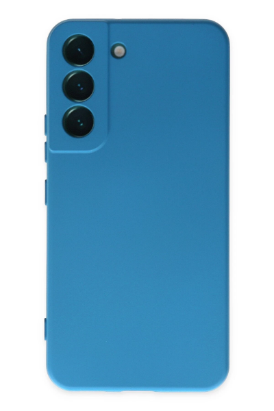 Newface Samsung Galaxy S22 Plus Kılıf Nano içi Kadife Silikon - Mavi resmi