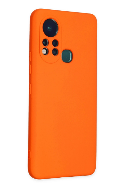 Newface İnfinix Hot 11s Kılıf Nano içi Kadife Silikon - Turuncu resmi