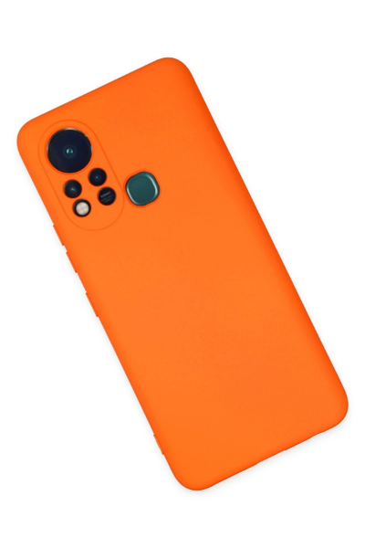 Newface İnfinix Hot 11s Kılıf Nano içi Kadife Silikon - Turuncu resmi