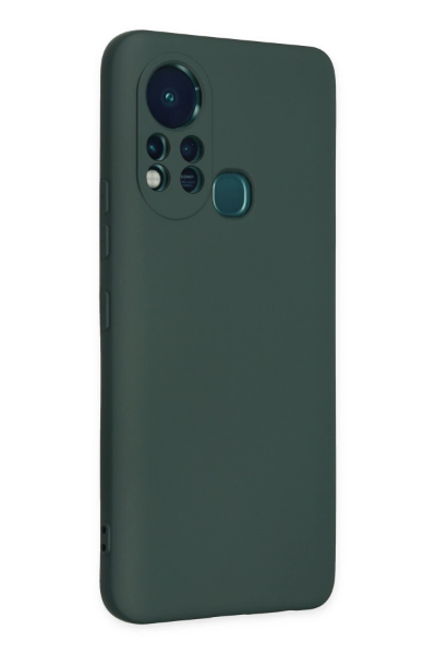 Newface İnfinix Hot 11s Kılıf Nano içi Kadife Silikon - Koyu Yeşil resmi