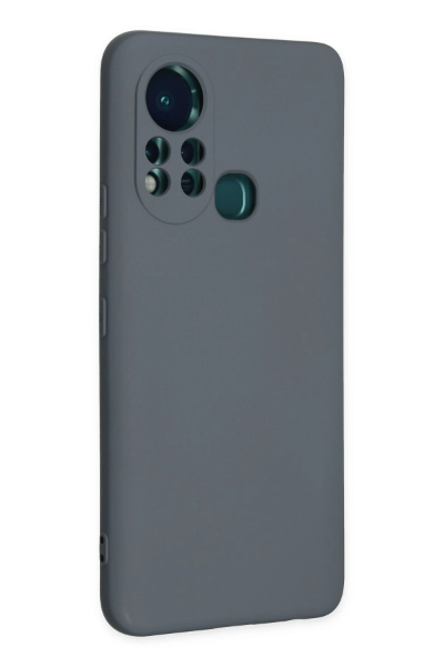 Newface İnfinix Hot 11s Kılıf Nano içi Kadife Silikon - Gri resmi