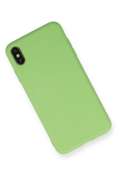 Newface iPhone XS Max Kılıf Nano içi Kadife Silikon - Açık Yeşil resmi