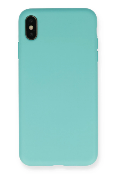 Newface iPhone XS Max Kılıf Nano içi Kadife Silikon - Turkuaz resmi