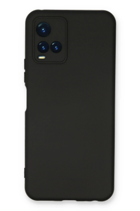 Newface Vivo Y21S Kılıf Nano içi Kadife Silikon - Siyah resmi