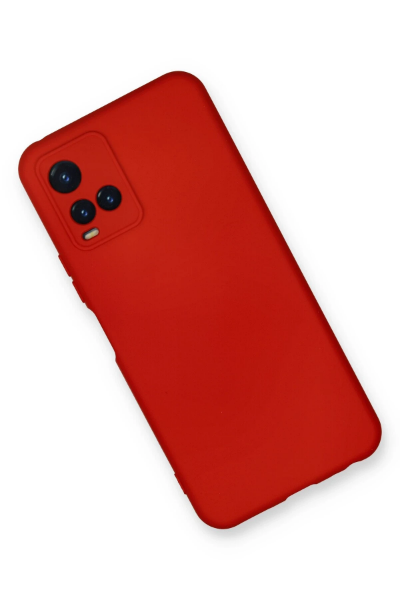 Newface Vivo Y21S Kılıf Nano içi Kadife Silikon - Kırmızı resmi