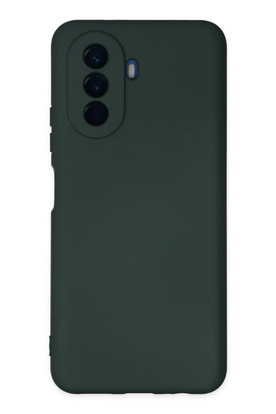 Newface Huawei Nova Y70 Kılıf Nano içi Kadife Silikon - Koyu Yeşil resmi