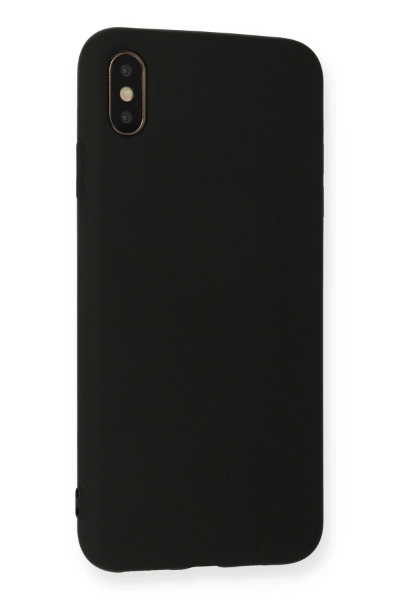 Newface iPhone XS Max Kılıf Nano içi Kadife Silikon - Siyah resmi