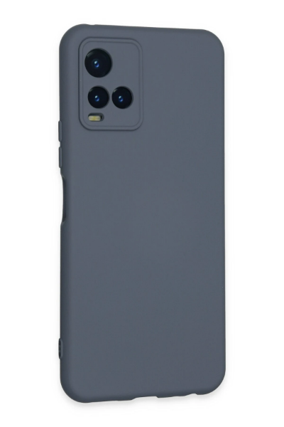 Newface Vivo Y21S Kılıf Nano içi Kadife Silikon - Gri resmi