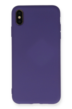 Newface iPhone XS Max Kılıf Nano içi Kadife Silikon - Mor resmi