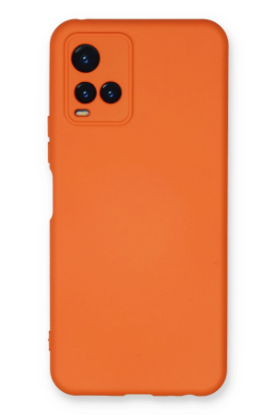 Newface Vivo Y21S Kılıf Nano içi Kadife Silikon - Turuncu resmi