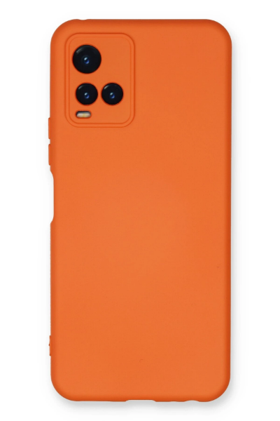 Newface Vivo Y21S Kılıf Nano içi Kadife Silikon - Turuncu resmi