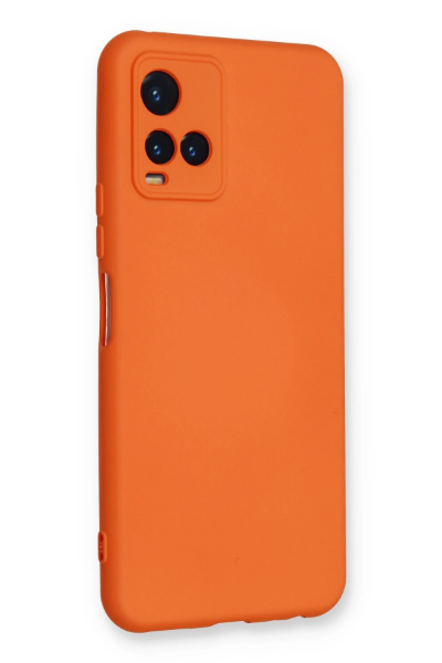 Newface Vivo Y21S Kılıf Nano içi Kadife Silikon - Turuncu resmi