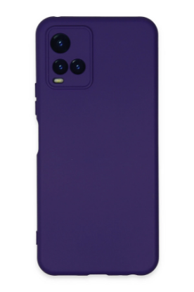 Newface Vivo Y21S Kılıf Nano içi Kadife Silikon - Mor resmi