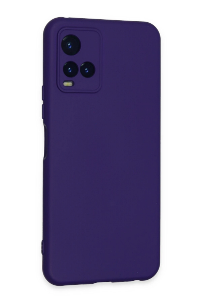 Newface Vivo Y21S Kılıf Nano içi Kadife Silikon - Mor resmi