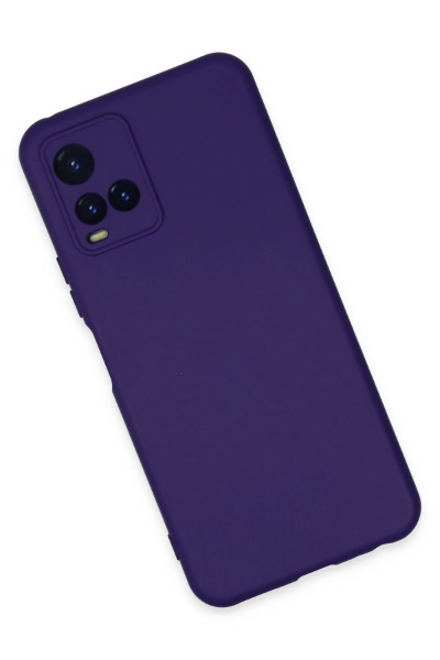 Newface Vivo Y21S Kılıf Nano içi Kadife Silikon - Mor resmi