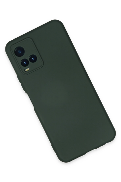Newface Vivo Y21S Kılıf Nano içi Kadife Silikon - Koyu Yeşil resmi
