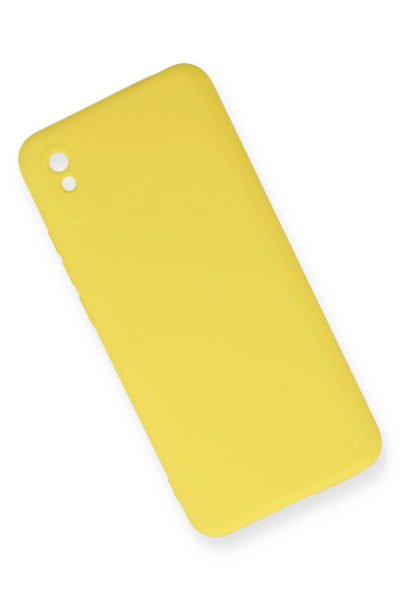 Newface Xiaomi Redmi 9A Kılıf Nano içi Kadife Silikon - Sarı resmi