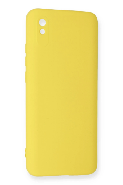 Newface Xiaomi Redmi 9A Kılıf Nano içi Kadife Silikon - Sarı resmi
