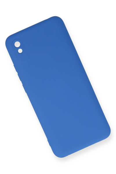 Newface Xiaomi Redmi 9A Kılıf Nano içi Kadife Silikon - Mavi resmi